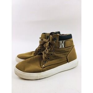 Yitai Classic Fashion Shoes Size 8 High Top Faux Leather Skate Brown Sneakers